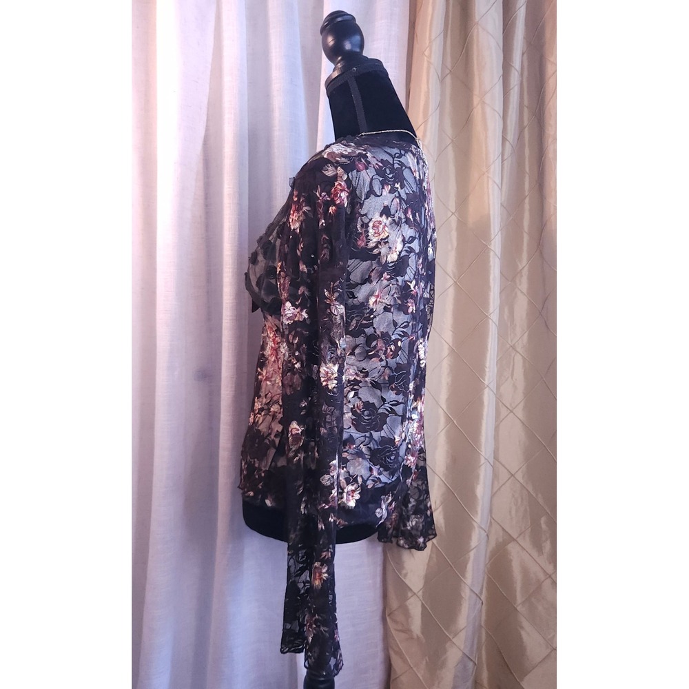 Vintage Y2K Alberto Makali Rossette Mesh Detail Blouse - Picture 2 of 15